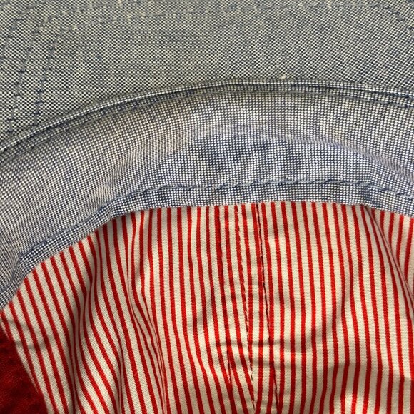 Herchel Supply Co Hat Trucker Cap Embroidered H.S.CO Logo Denim Strapback - Picture 7 of 10